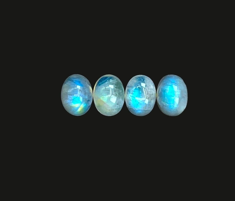 moonstone oval cabochons 5mm ×7mm - 4 pack