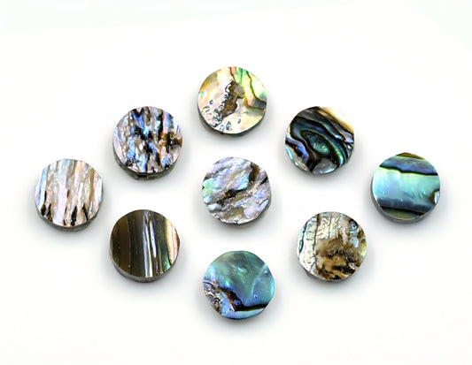 Abalone 6mm flat cabochon - 4pack