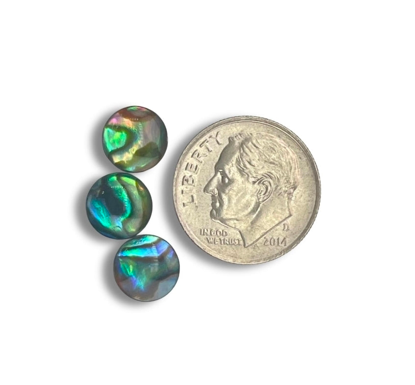 Abalone 6mm flat cabochon - 4pack