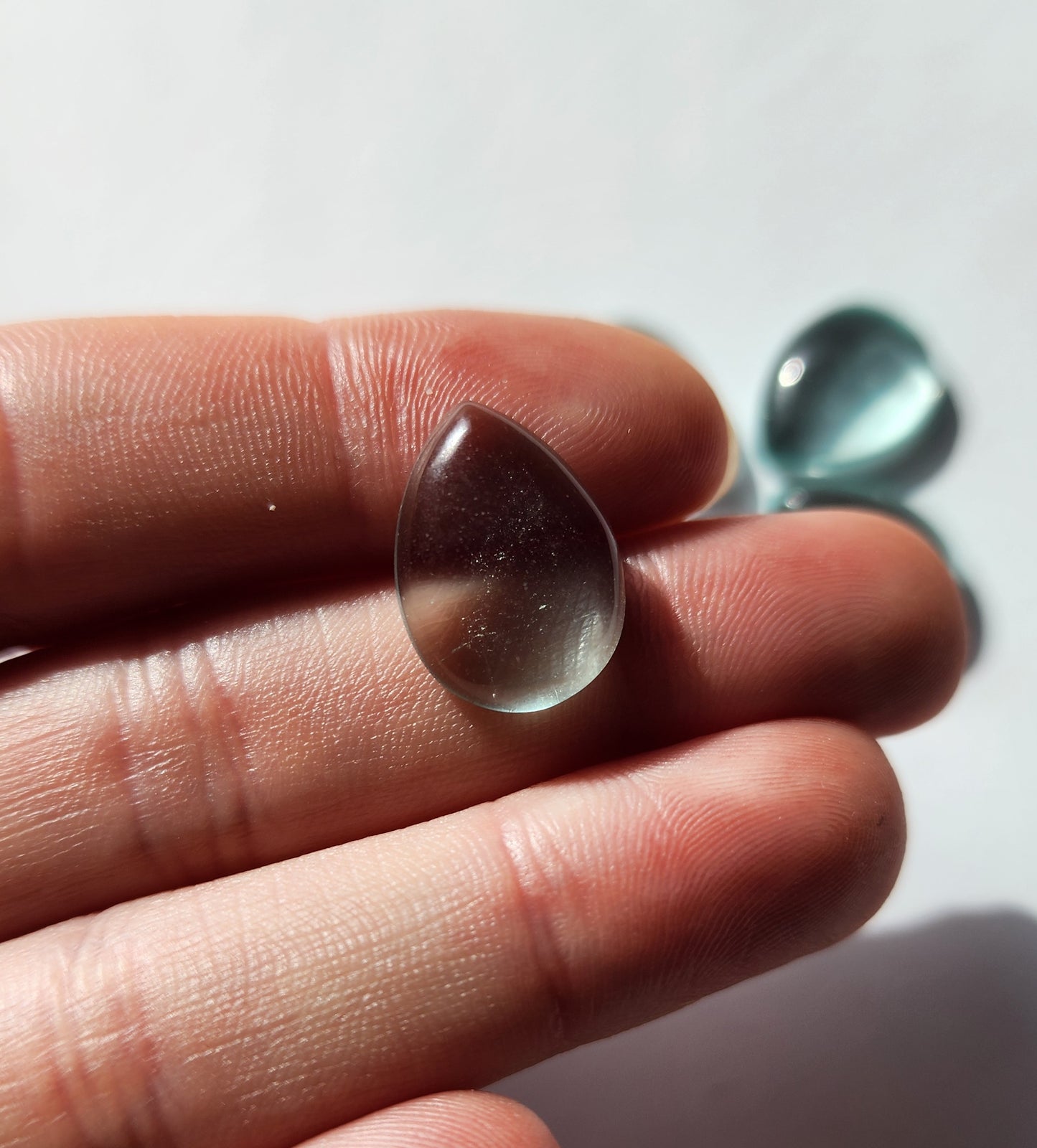 Quartz  teardrop Cabochons  18mm × 13mm- 4 pack