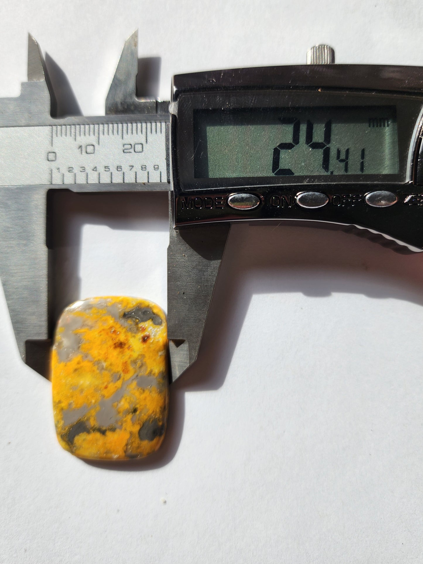 Bumblebee Jasper 34mm × 24mm rectangular cabochon