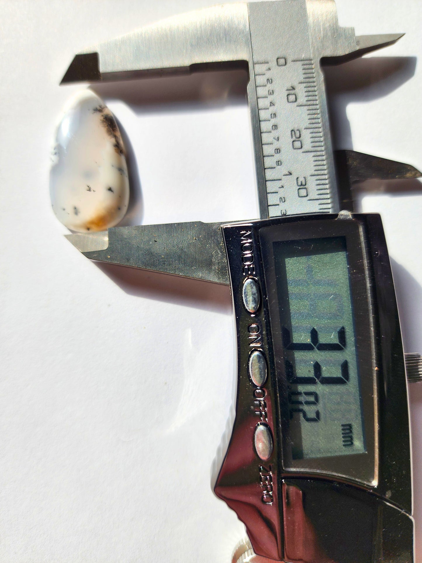 Dendritic Opal teardrop 17mm x 33mm cabochon