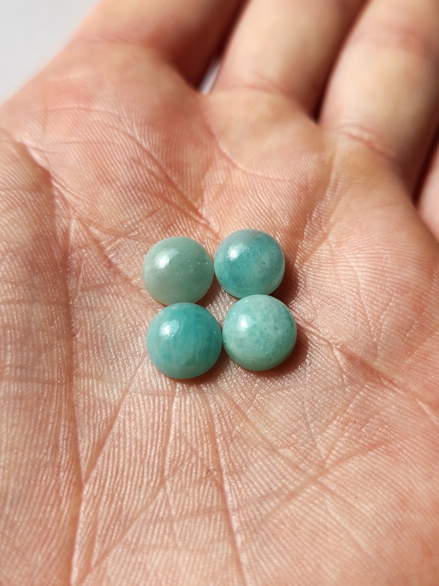 Amazonite 8mm round cabochons - 4 pack