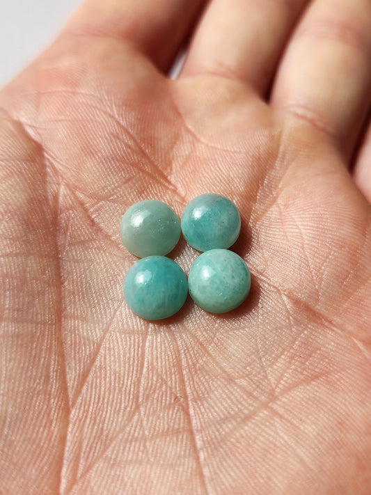 Amazonite 8mm round cabochons - 4 pack