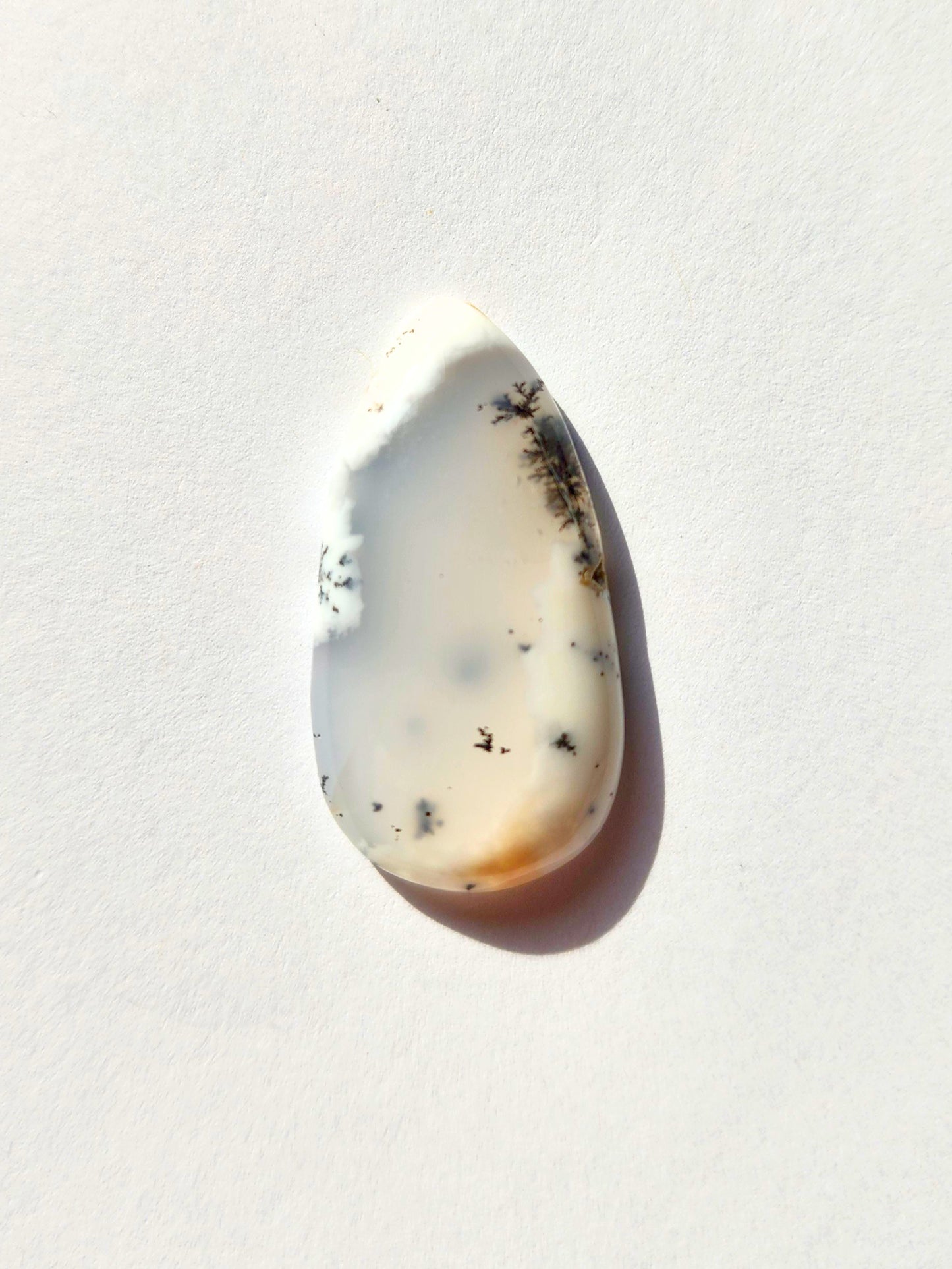 Dendritic Opal teardrop 17mm x 33mm cabochon